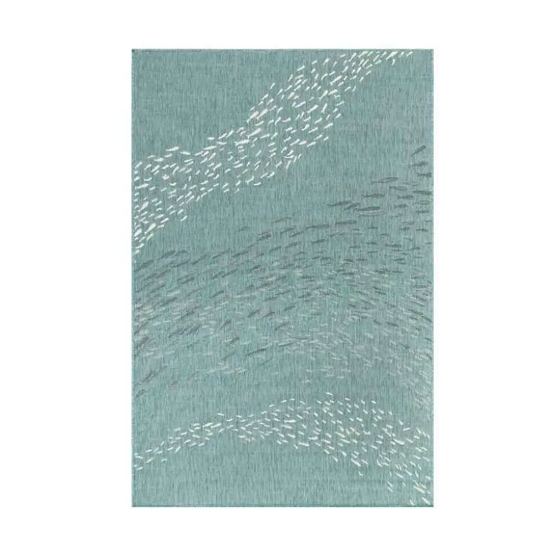Indoor/ Outdoor Carmel School Of Fish Area Rug, 5 x 7 (aqua)
