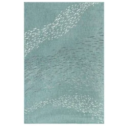 Indoor/ Outdoor Carmel School Of Fish Area Rug, 3 x 5 (aqua)