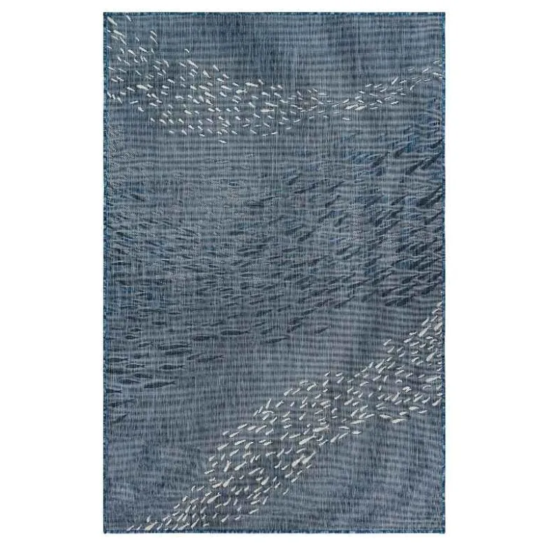 Indoor/ Outdoor Carmel School Of Fish Area Rug, 3 x 5 (navy)