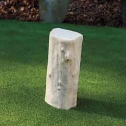 Indoor/ Outdoor Cast Log Stool (stone)