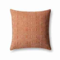 Indoor/Outdoor Colorful Pillow, 22" sq. - Orange