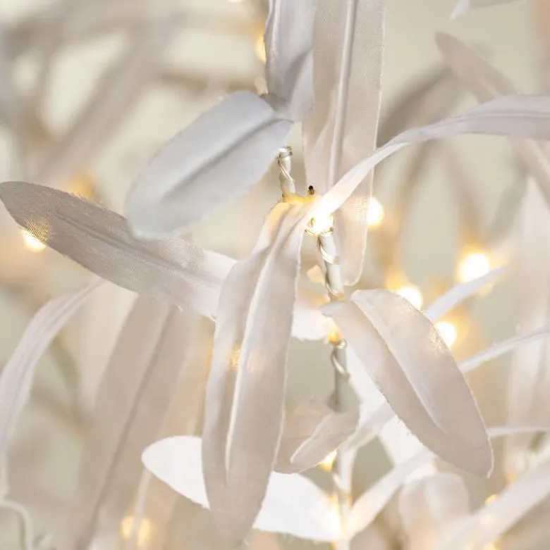 Indoor/ Outdoor Faux Lighted Olive Tree, 5' - White