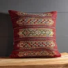 Indoor/ Outdoor Marina Tribal Red Stripe Pillow, 18" sq.