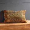 Indoor/Outdoor Marina Tribal Gold Stripe Lumbar Pillow
