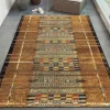Indoor/ Outdoor Marina Tribal Stripe Gold Rug, 3 x 5