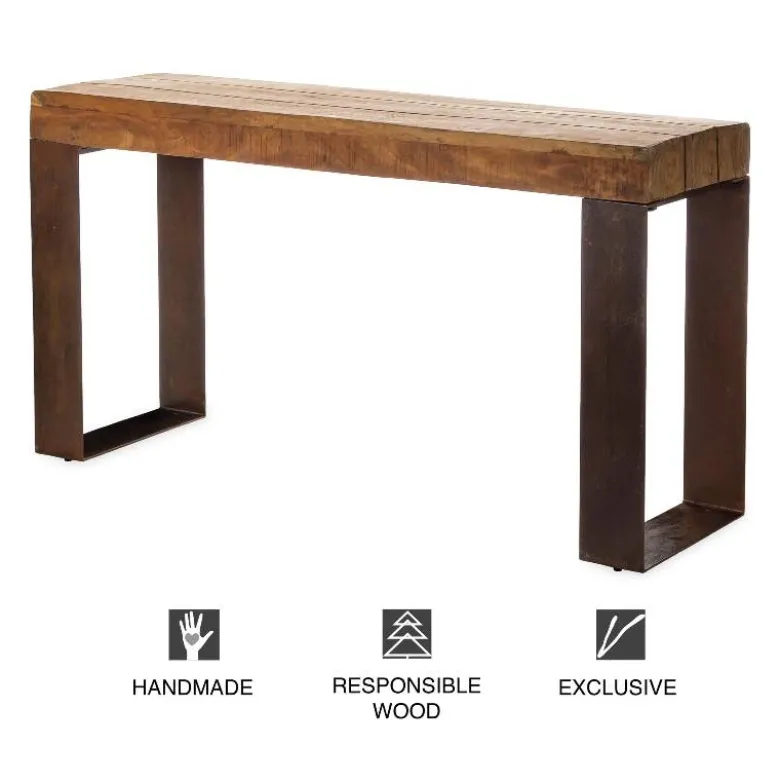 Indoor/ Outdoor Montanha Reclaimed Wood and Metal Console