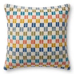 Indoor/Outdoor Multi-Colored Checkered Pillows