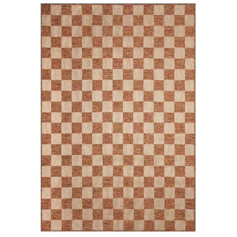 Indoor/ Outdoor Roma Checkerboard Rug, 5' x 7'