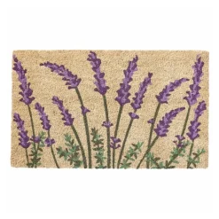 Lavender Blooms Natural Coir Doormat