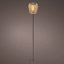 LED Solar Wicker Stake Light with Flame