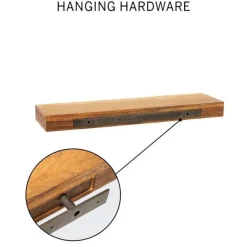 Live-Edge Mango Wood Floating Shelf, 36