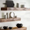 Live-Edge Mango Wood Floating Shelf, 24"L x 10"W