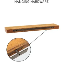 Live-Edge Mango Wood Floating Shelf, 48