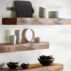 Live-Edge Mango Wood Floating Shelf, 60"L x 10"W