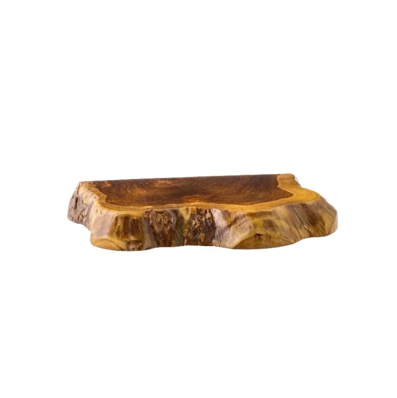 Live Edge Teak Floating Shelves, Set of 3