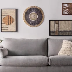 Mana Woven Wall Art, Circle Next To Lines