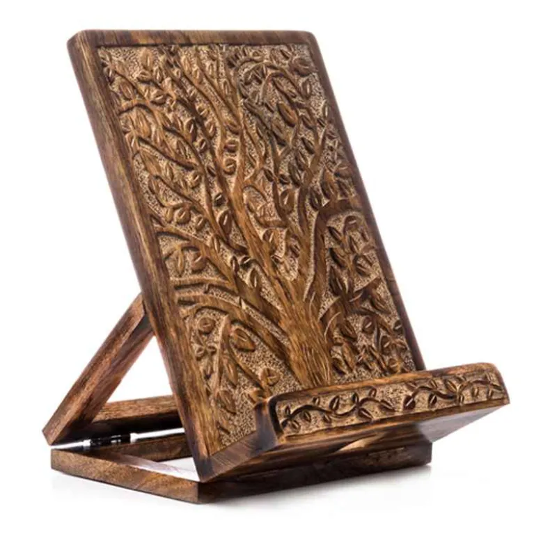 Mango Wood Tree of Life Tablet/Book Holder