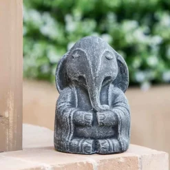Meditating Elephant Statue, 8"H