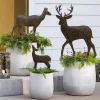 Metal Deer Family Stakes, Set of 3