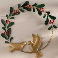 Metal Dove and Olive Branch Wreath
