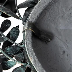 Metal Leaf Sun Face Wall Art