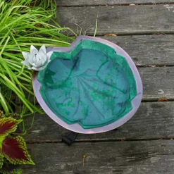 Metal Lily Pad Birdbath with Tripod Stand