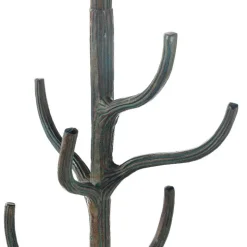 Metal Tree Branch-Inspired Coat Rack with Patina Finish