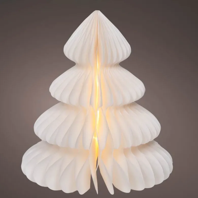 11" Micro LED Paper Tree - White