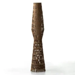 Mid-Mod Tall Rattan Woven Floor Lamp