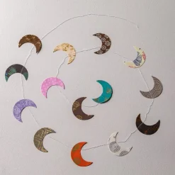 Moon Recycled Cotton Paper Garland, 84"L