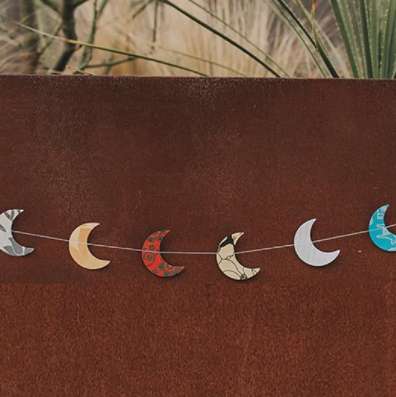 Moon Recycled Cotton Paper Garland, 84"L