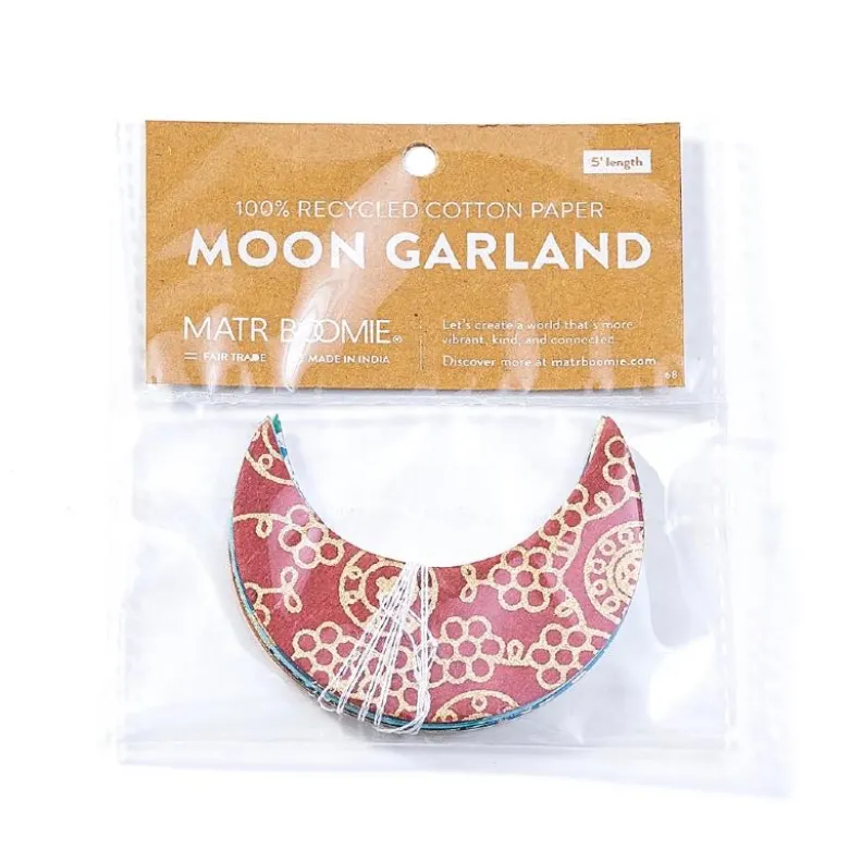 Moon Recycled Cotton Paper Garland, 84"L