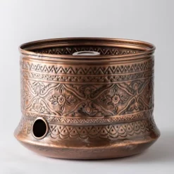 Moroccan Embossed Copper-Finished Hose Pot