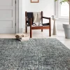 Mosaic Hand-Tufted Wool Rug, 5' x 8' (denim/charcoal)