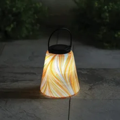 Murano Hanging Solar Lantern - Orange