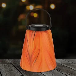 Murano Hanging Solar Lantern - Orange