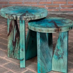 Nadette Aqua Nesting Tables, Set of 2