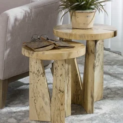 Nadette Natural Nesting Tables, Set of 2