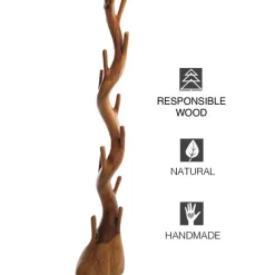 Nature Inspired Twisted Suar Wood Coat Rack