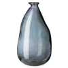 Oblong Recycled Glass Balloon Vase, 14" - Smokey Blue