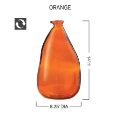 Oblong Recycled Glass Balloon Vase, 14