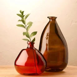 Oblong Recycled Glass Balloon Vase, 14