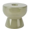 Olive Green Milky Glass Candleholder