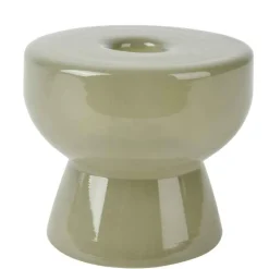 Olive Green Milky Glass Candleholder