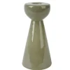 Olive Green Milky Glass Candleholders, set of 2