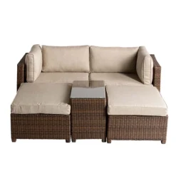 Outdoor Convertible 5-Piece Modular Lounge Set