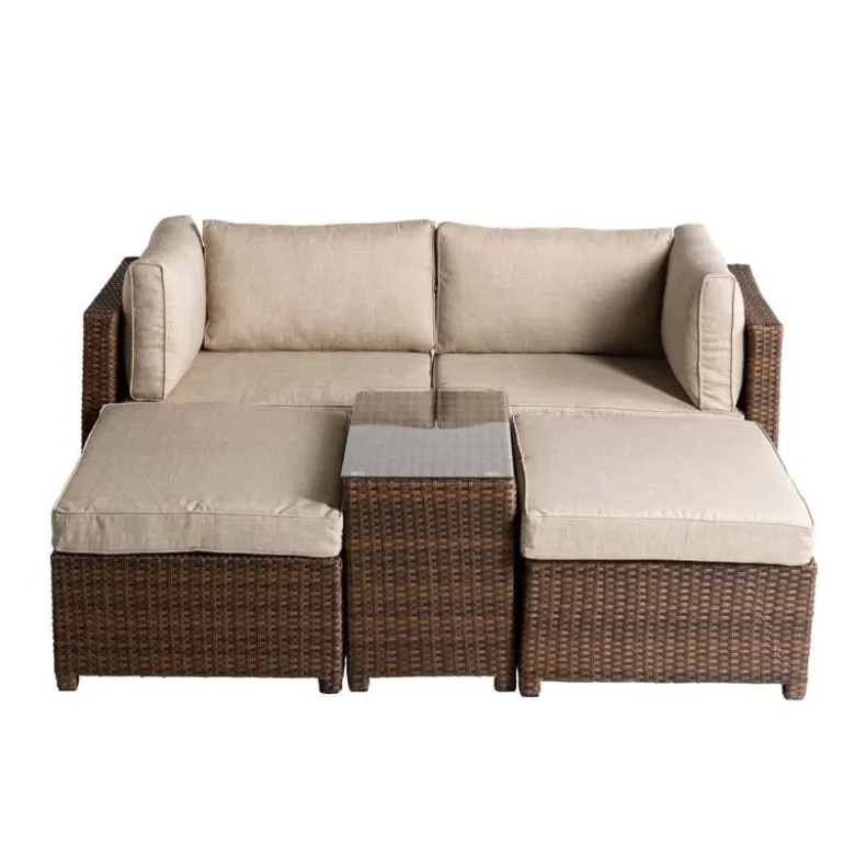 Outdoor Convertible 5-Piece Modular Lounge Set