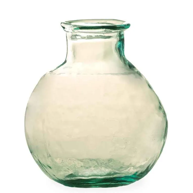 Oval Recycled Glass Balloon Vase, 12" - Clear