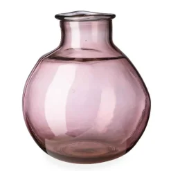 Oval Recycled Glass Balloon Vase, 12" - Pink