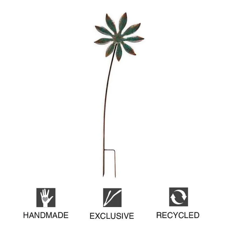 Patina Botanical Garden Stake - Flower